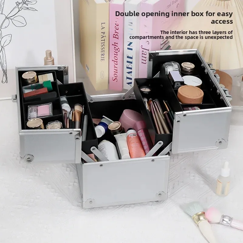 Professional Three-layer Aluminium Makeup And Nail Art Storage Box_voghion.com