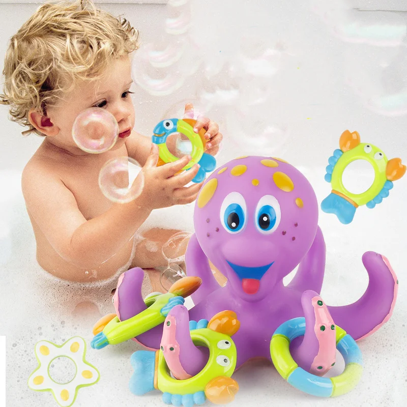 

Circle Casting Octopus Baby Bath Toy Cartoon Animal Children Crawling Beach Children Bathtub Bathroom Swimming Pool Water Toy