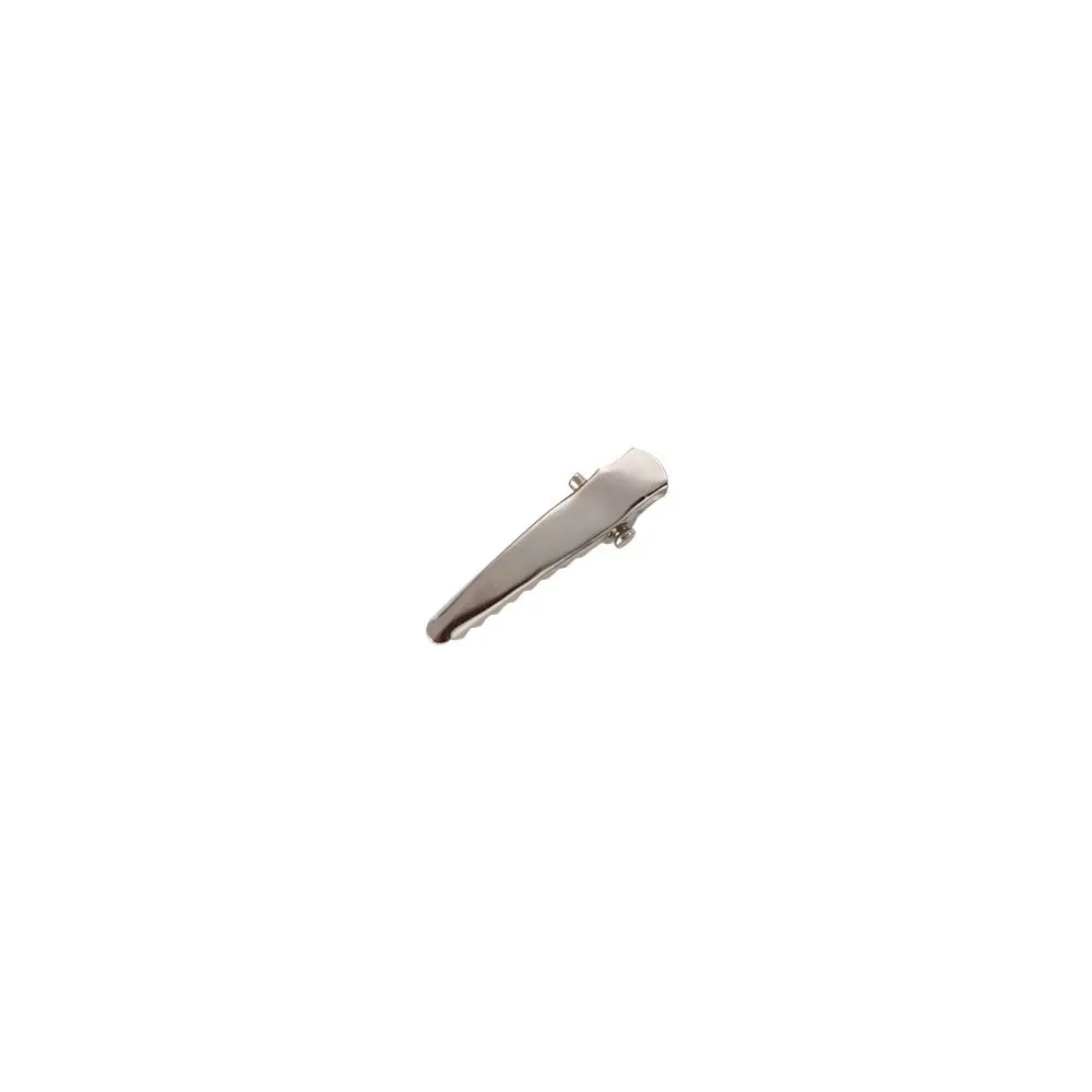 Presilhas de cabelo femininas portáteis prateadas com dentes, estilo jacaré, ferramentas de penteado._voghion.com
