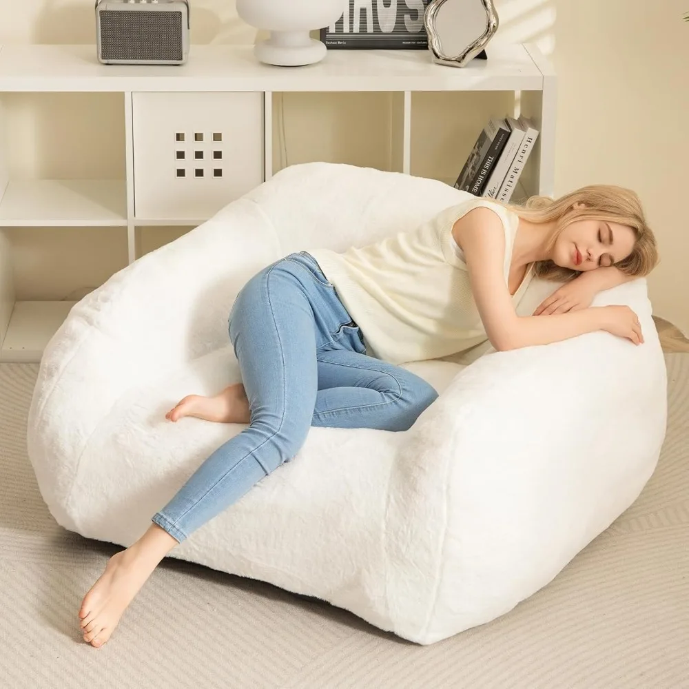 Giant Bean Bag Chair for Adults, Big Comfy Sofa Chair for Bedroom Living Room, Bean Bag Lazy Adults with Armr