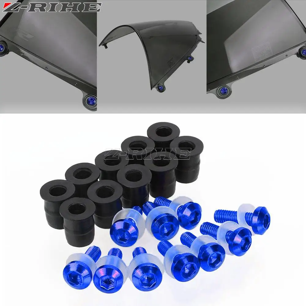 

10PCS Windscreen Bolts Kit For Yamaha FZ1 FZ6 Fazer FAZER600 FZ6S/N FZ16 FZS16 YZFR6 Motorcycle Windscreen Bolt Screw Universal