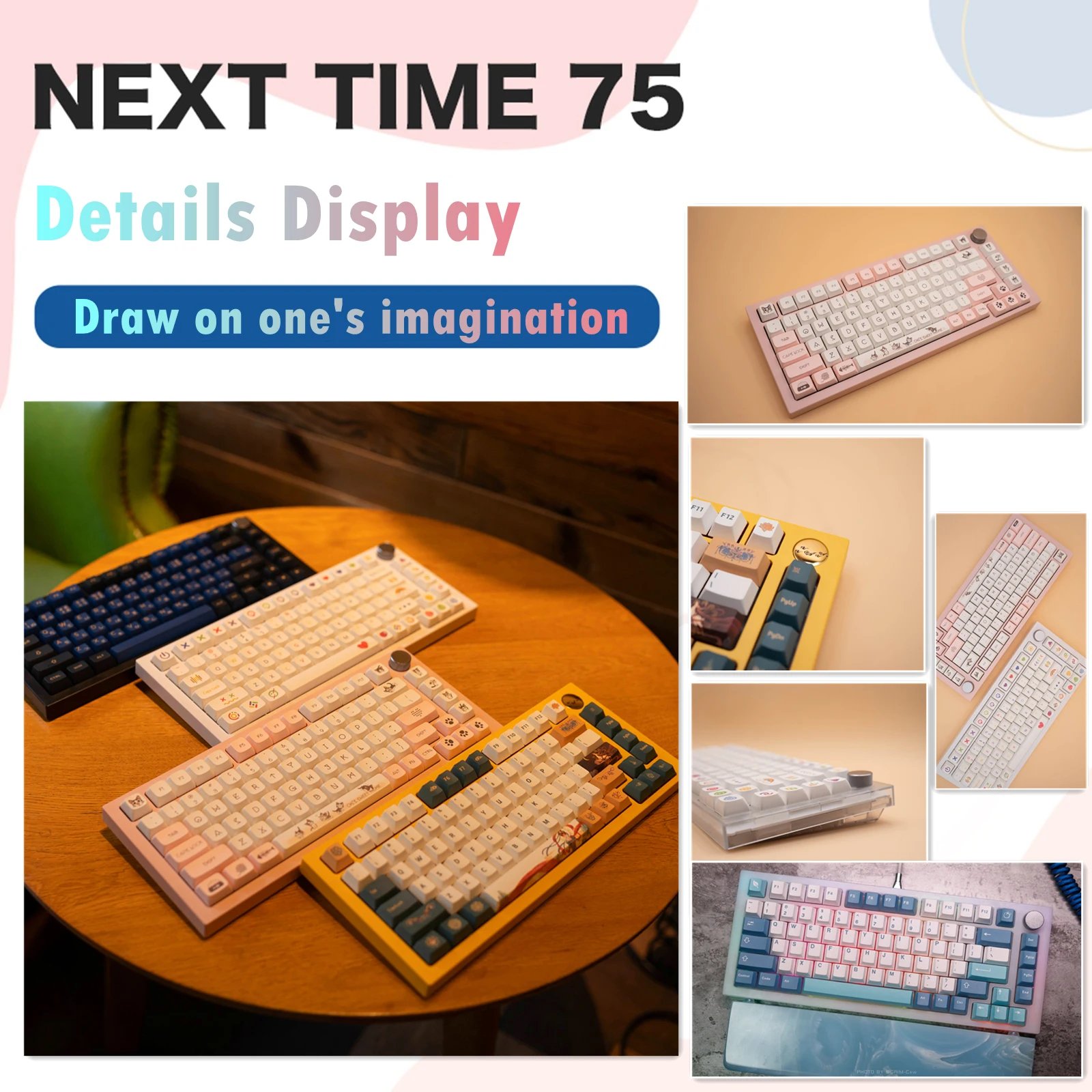 NextTime 75 Горячая замена беспроводной комплект клавиатуры 82 клавиша RGB светильник