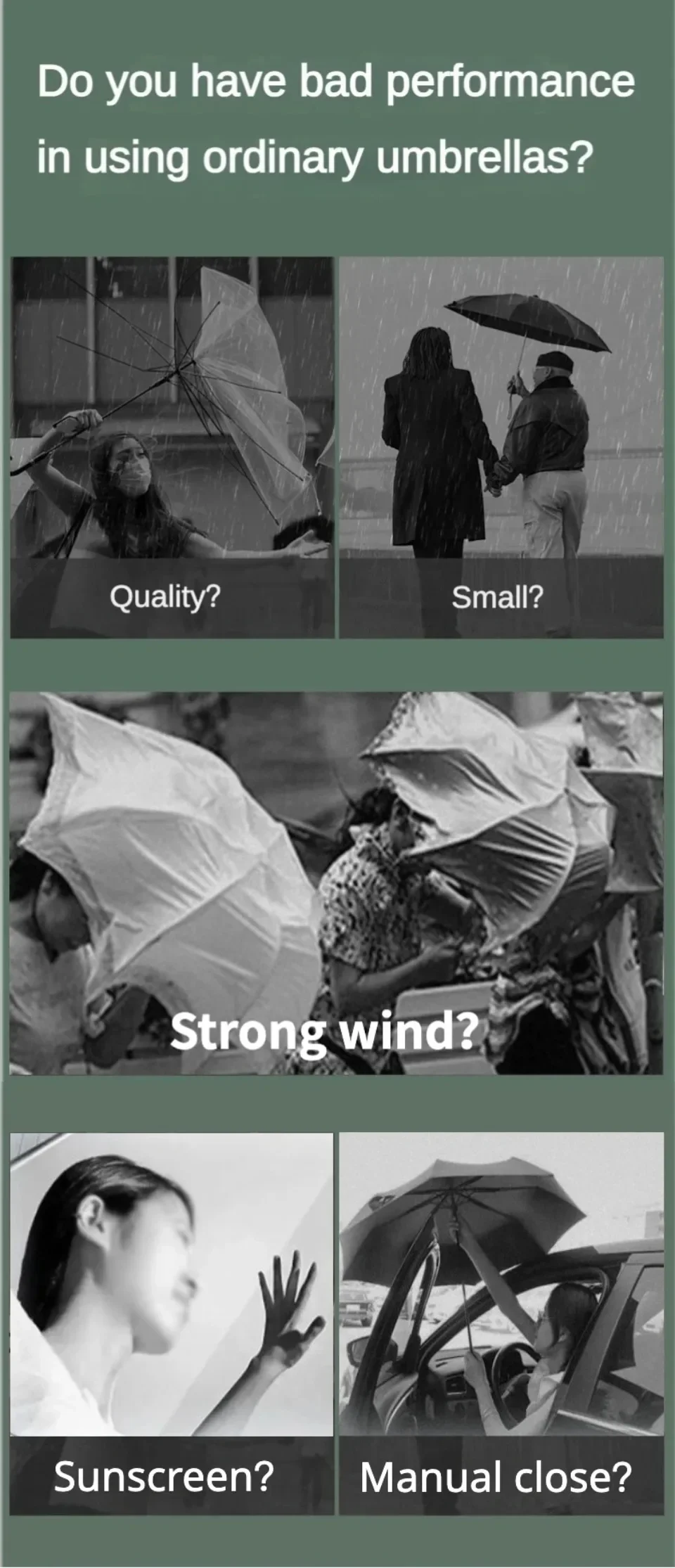 Description Picture 5 of item72 Bone Super Strong Windproof Automatic Umbrella Sunshade Uv Protection Folding Sunproo Anti-Storm Large Size Reverse Rain Gear