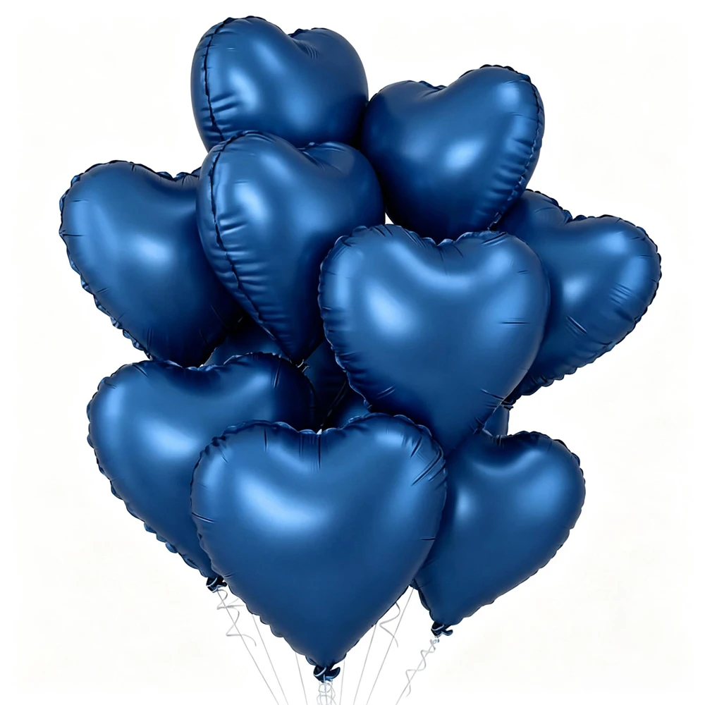 10-Pack Rose Red & Pink Heart Foil Balloons for Romantic Celebrations