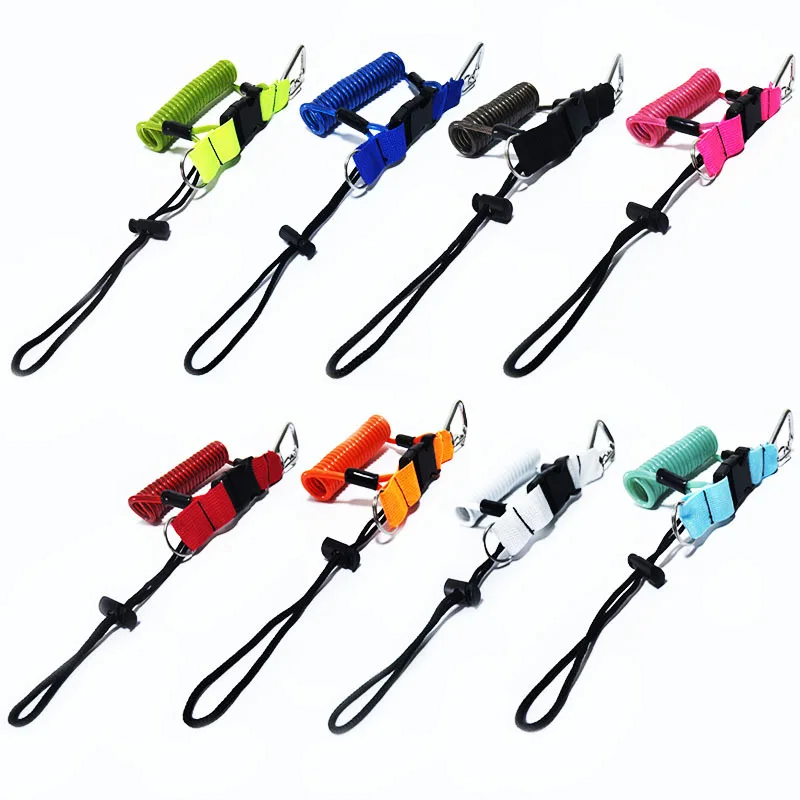 100m diving camera anti loss rope stainless steel spring rope gopro sports camera hanging flashlight lost hand