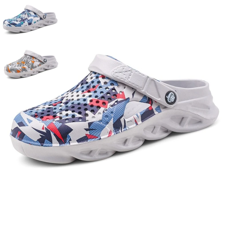 Men Summer Shoes Sandals Men's Holes Sandals Hollow Breathable Flip Flops Clogs Shoes Fashion Beach Slippers Big Size 48