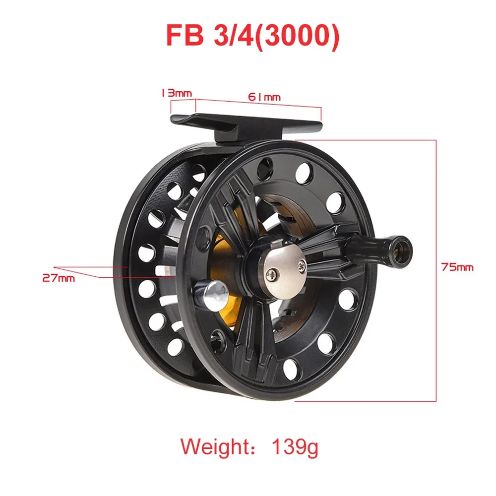 Fliegenrolle 75mm VOLLMETALL-Gehäuse Super Große Leichte CNC-gefräste Spule Fliegenfischrollen für Süß- und Salzwasser Aluminium-Fliegenrolle – Detail 3