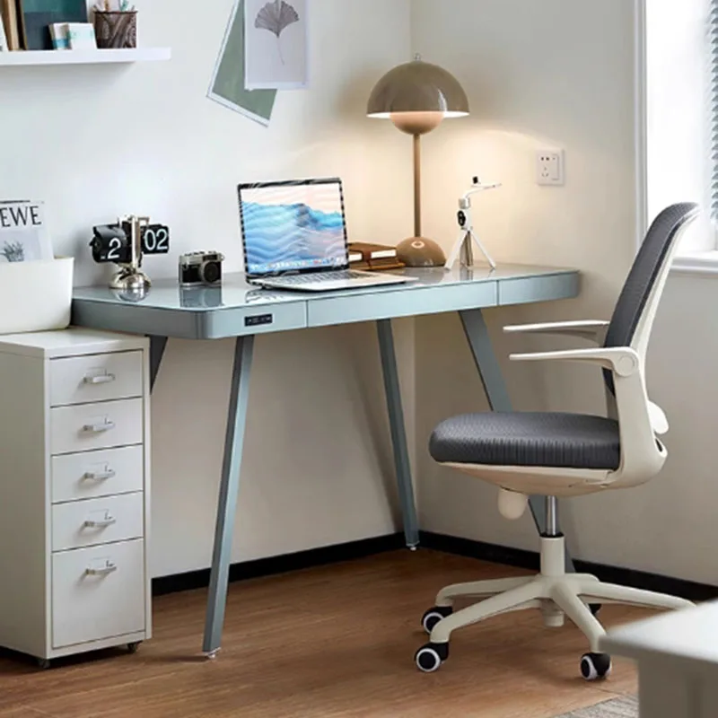 Setup Storage Office Desk White Vanity Living Room Floor Shelf Computer Desks Laptop Standing Escritorios De Ordenador Furniture 1pc vanity mirror mini makeup pocket laptop mirror creative computer glass pocket mirror women girls