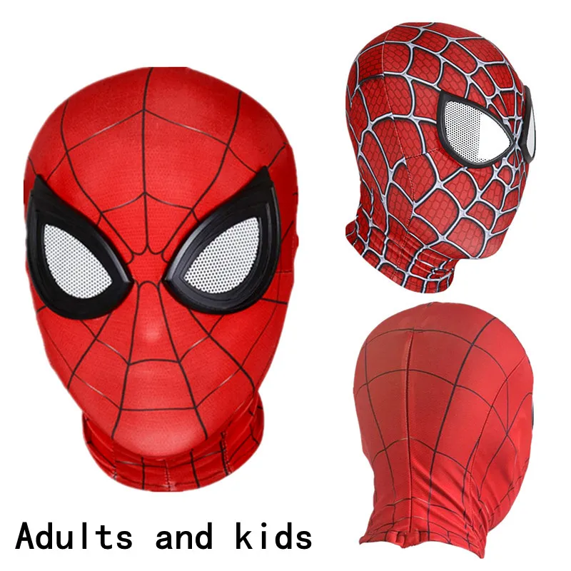 Superhero mask Adult and Child 3D Spandex Superhero Spider Carnival Mask Headwear Dress Up Gift Halloween Costume Cosplay Kids Birthday Gift