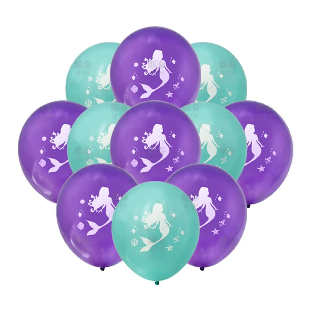 

Disney Mermaid Theme Children's Birthday Party Scene Decoration Supplies 12 inch Latex Balloon Set