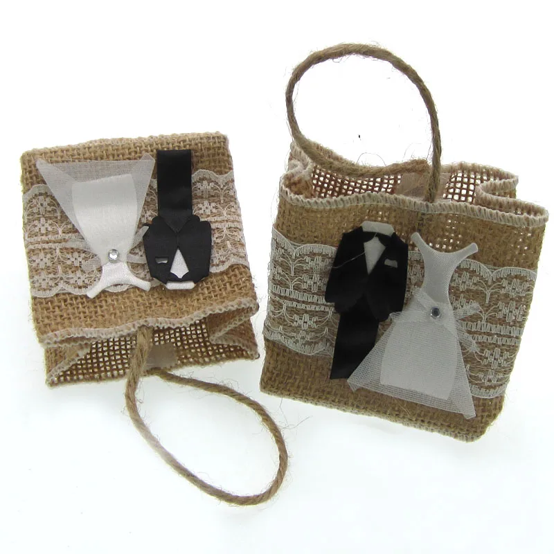 

12Pcs Fillable Pouches Bag Baby Wedding Hessian Burlap Linen Jute Bags Candy Bags For Party Decorations