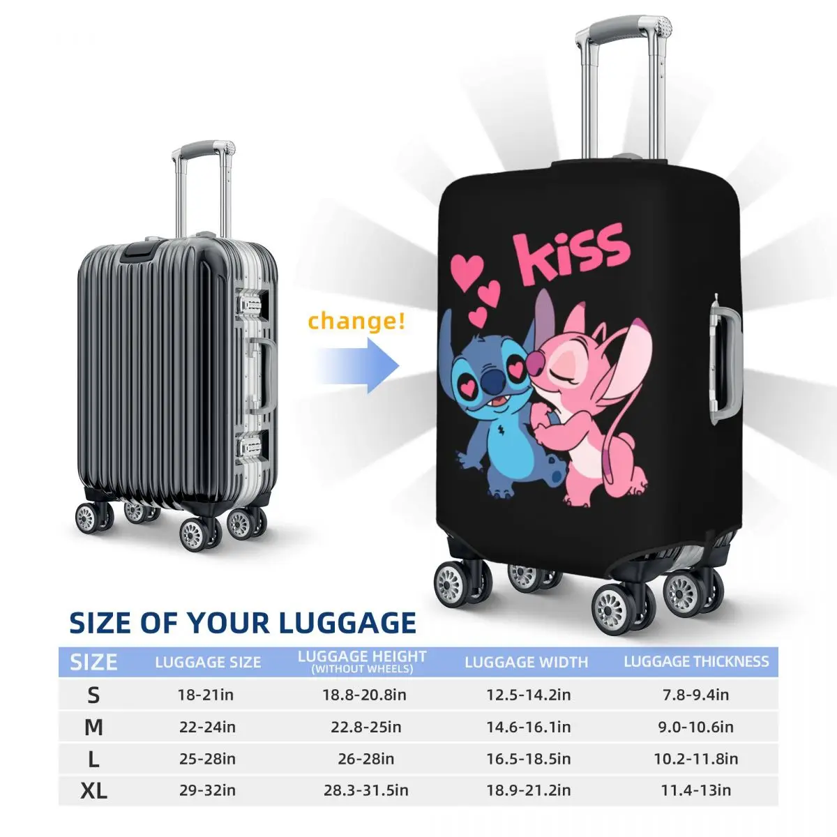 Custom Stitch Luggage Cover Cute Suitcase Protector Covers Suit For 18-32 inch 6