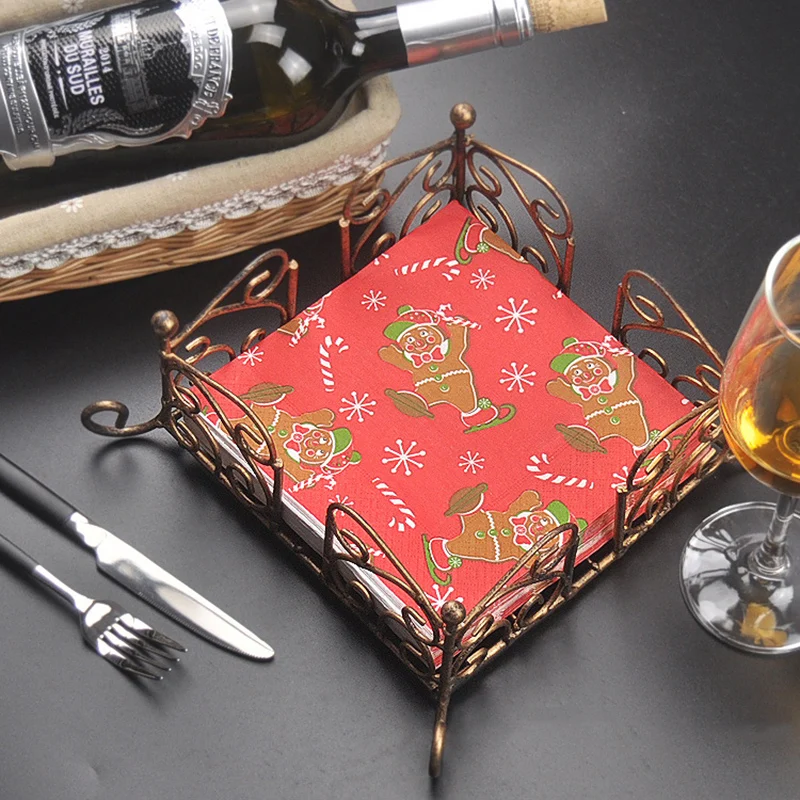 20Pcs/Set Christmas Napkins Merry Christmas Decoration Paper Napkins For New Year Christmas Party Home Ornament Table Decoration