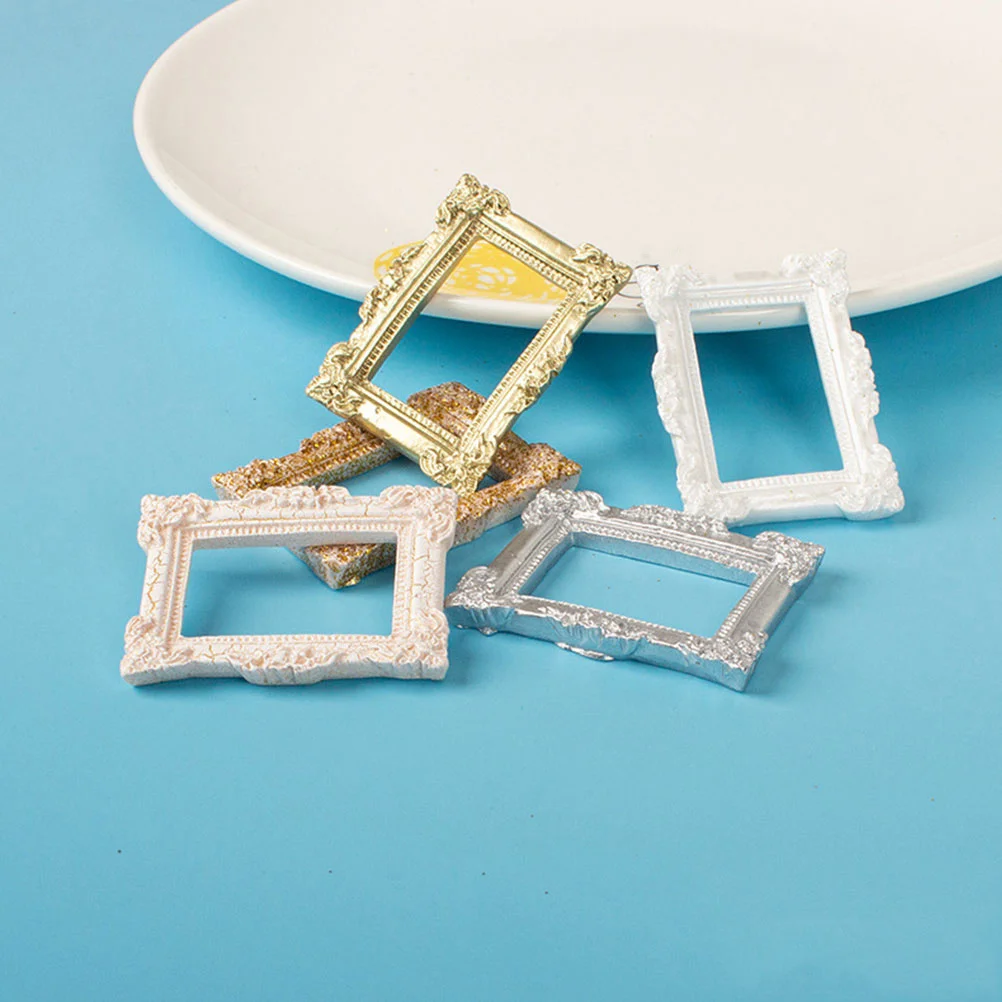 

10 Pcs House Accessories Vintage Decor Decorations Resin Ornament Frame for Display Small Photo