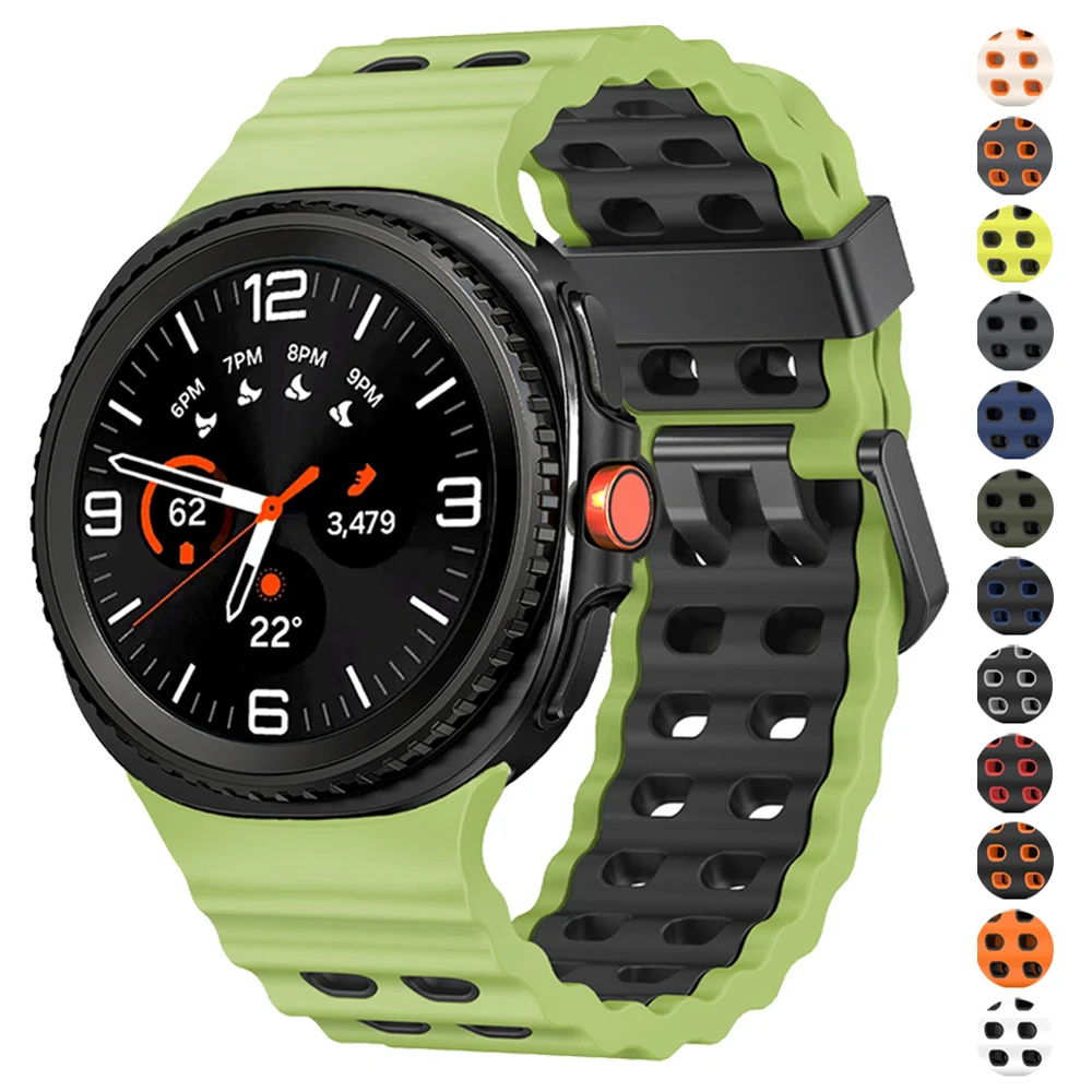 Two-Tone Silicone Sport Band Replacement for Galaxy Watch 8 Classic 46MM