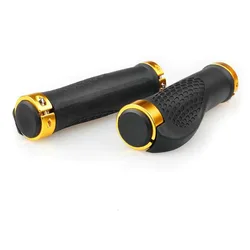 Anti-Slip Silicone Bicycle Handlebar Grips for Road and Mountain Bikes (Gold)