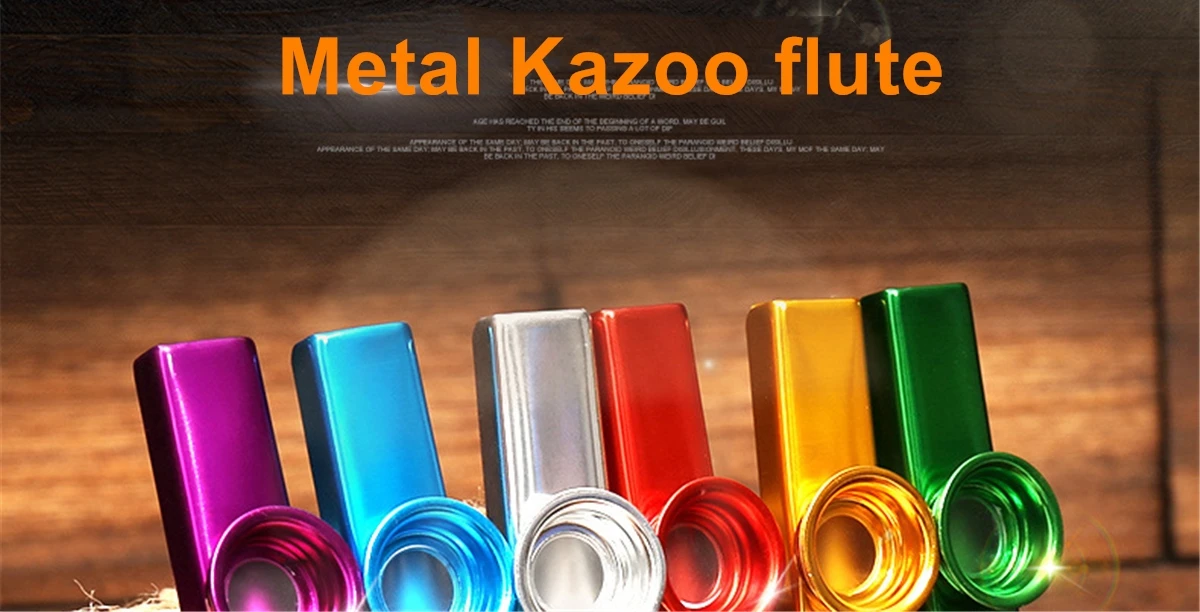 Description Picture 3 of itemKazoo Blue Aluminum Alloy with Membrane Flute Diaphragm Mouth Kazoos Musical Instruments