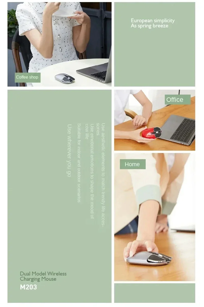 Souris sans fil rechargeable silencieuse pour macbook et pc_voghion.com