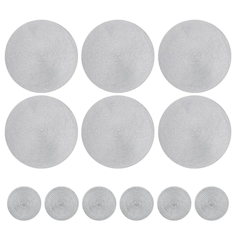 Set of 6 Stylish Braided Placemats and Coasters – Durable, Washable, and Heat-Resistant