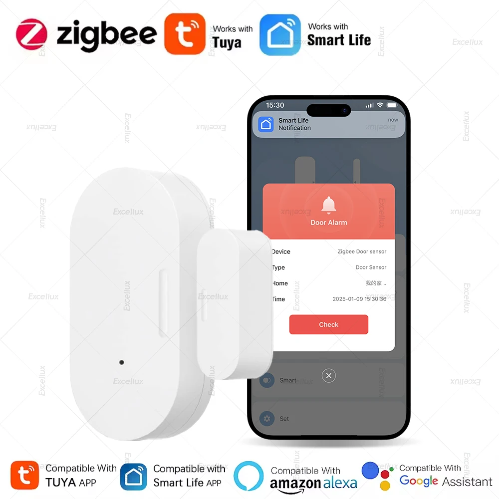 Tuya Zigbee Door Sensor Window Detector Magnetic Sensor Smart Home Security Protection Smartlife App Remote Monitor Need Gateway