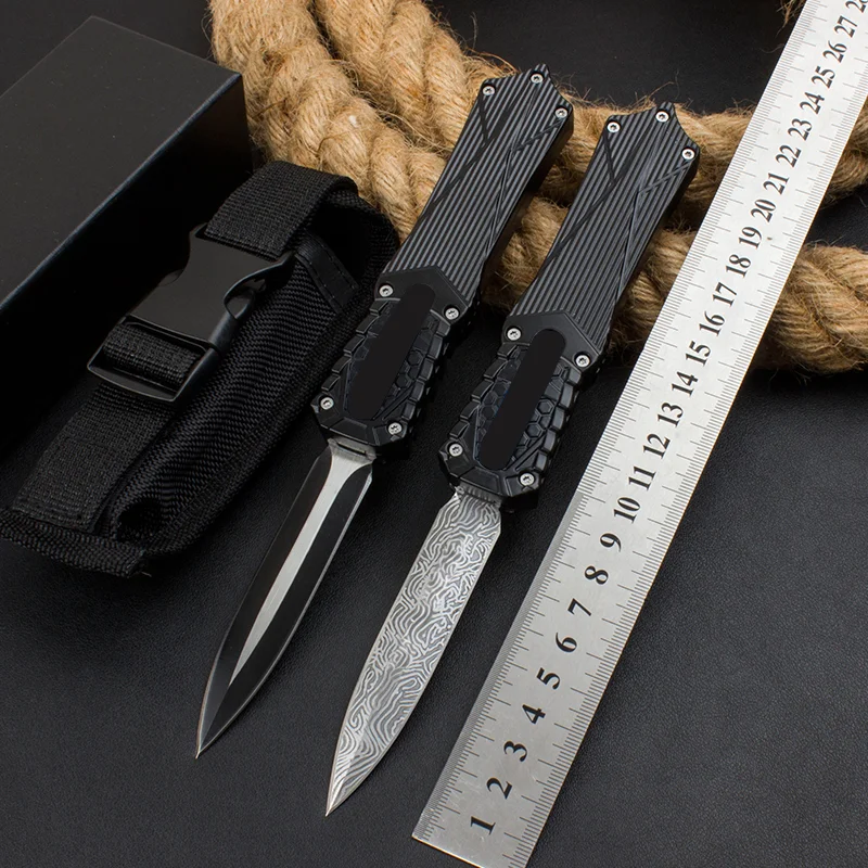 

Micro OTF Tech Knife Combat Troo Series 440 Blade 58HRC Zinc Aluminum Alloy Handle Self Defense Pocket Knife A05