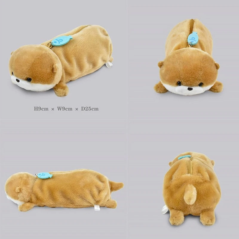 Adorable Otter Plush Pencil Case - Cartoon Animal Pen Bag