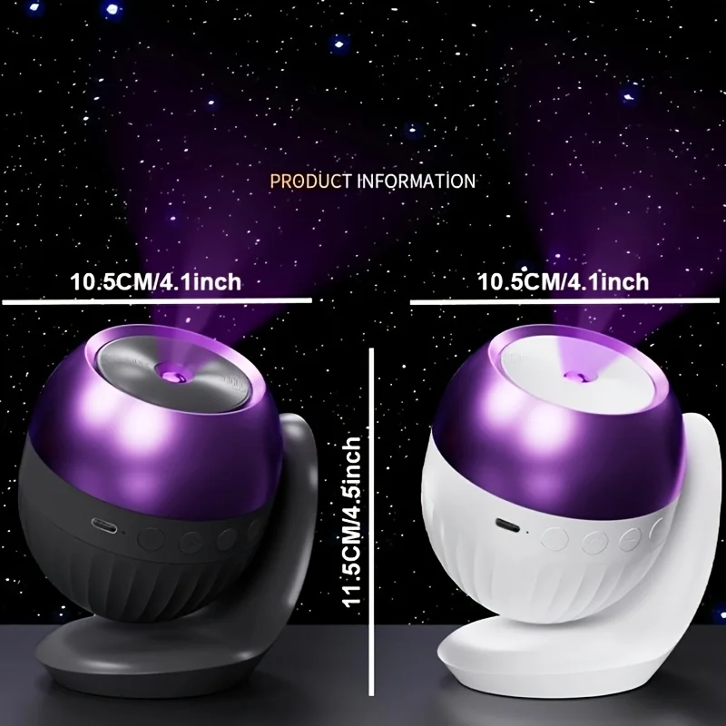 2026 Starry Ocean Galaxy Projector Night Light Auto Timer 24 Patterns 360° Rotatable Lamp with Sleep Sounds Kids Bedroom Decor G