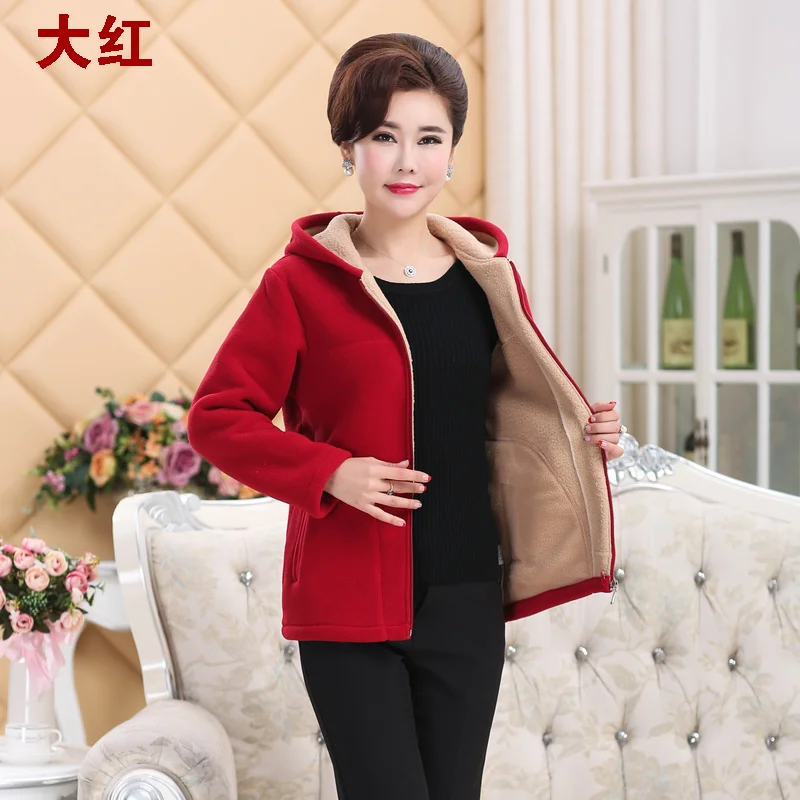 Cashmere Sweatshirt for Women, Casual Jacket, Loose Padded Fleece Coat, Fleece Top, Fleece Sweatshirt for Mother, Fall Winter