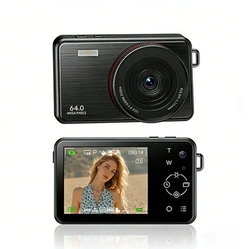 Fotocamera digitale 4K con messa a fuoco automatica, 64 MP ad alta definizione, doppia fotocamera touch screen IPS da 2,8 pollici, fotocamera digitale per bambini