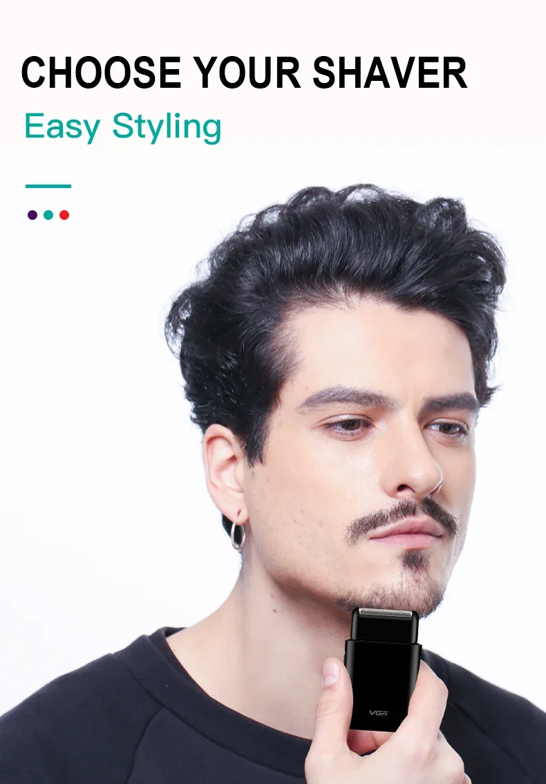 Description Picture 4 of itemVGR Hair Trimmer Professional Beard Shaver Electric Razor Shaving Machine Portable Beard Trimmer Mini Trimmer for Men V-390