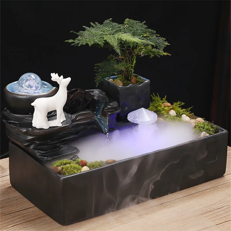 Ceramic Cat Water Fountain, Indoor Decor, Zen Drinker for Pet