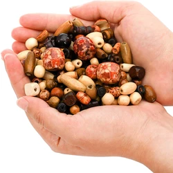 500pcs Assorted Wooden Beads for DIY Jewelry and Crafting (WHITE)