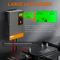 Contrôleur de charge solaire MPPT PowMr 140A avec écran LCD, compatible avec les batteries au lithium et au plomb-acide 24V 48V, avec panneau solaire, entrée 60~500VDC 4