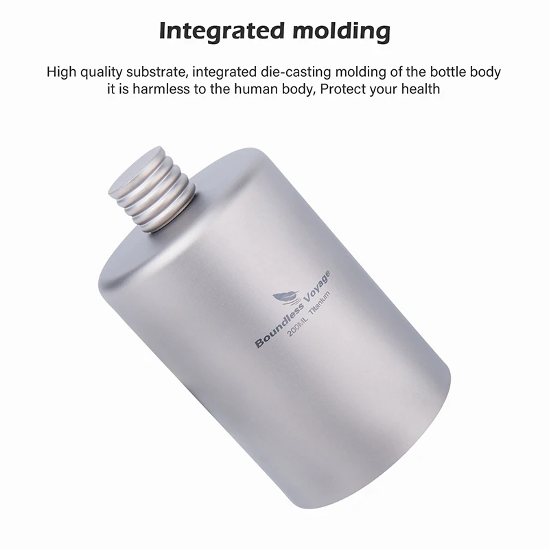 Description Picture 4 of itemBoundless Voyage 200ml Titanium Pocket Flagon Camping Portable Alcohol Bottle Drink Sports Outdoor Hip Flask Picnic Wine Bottle