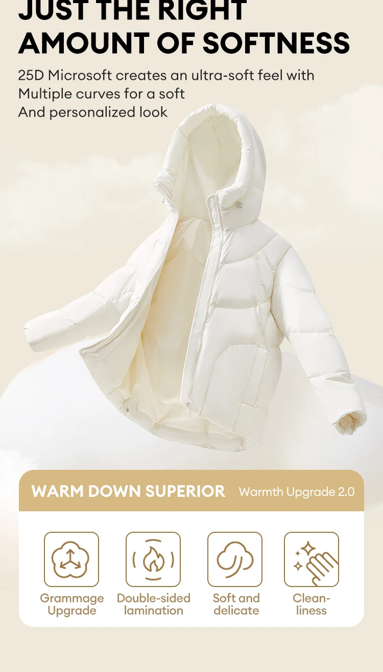 Down Jacket Women Mid-Length Waterproof and Warm Winter Oversize Hooded Versatile Coat