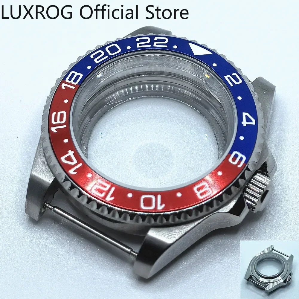 Stainless Steel 40MM Black Blue Ceramic Insert Watch Case