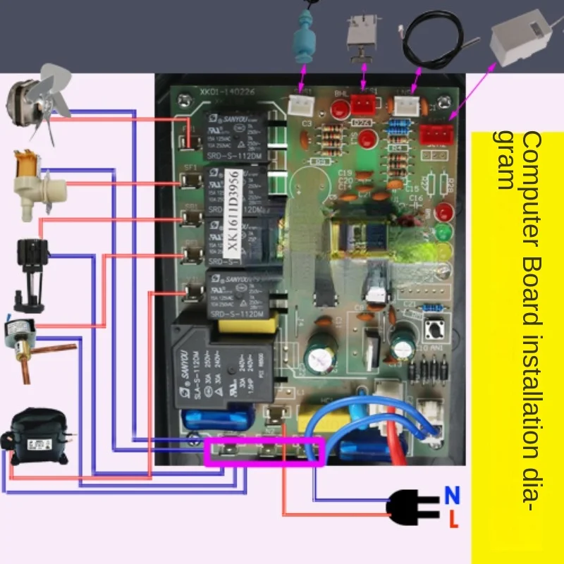 

Universal Flow Style Ice Maker Computer Board Mainboard Control Panel Water Flow Ice-Making Machine Accessories Ice Maker