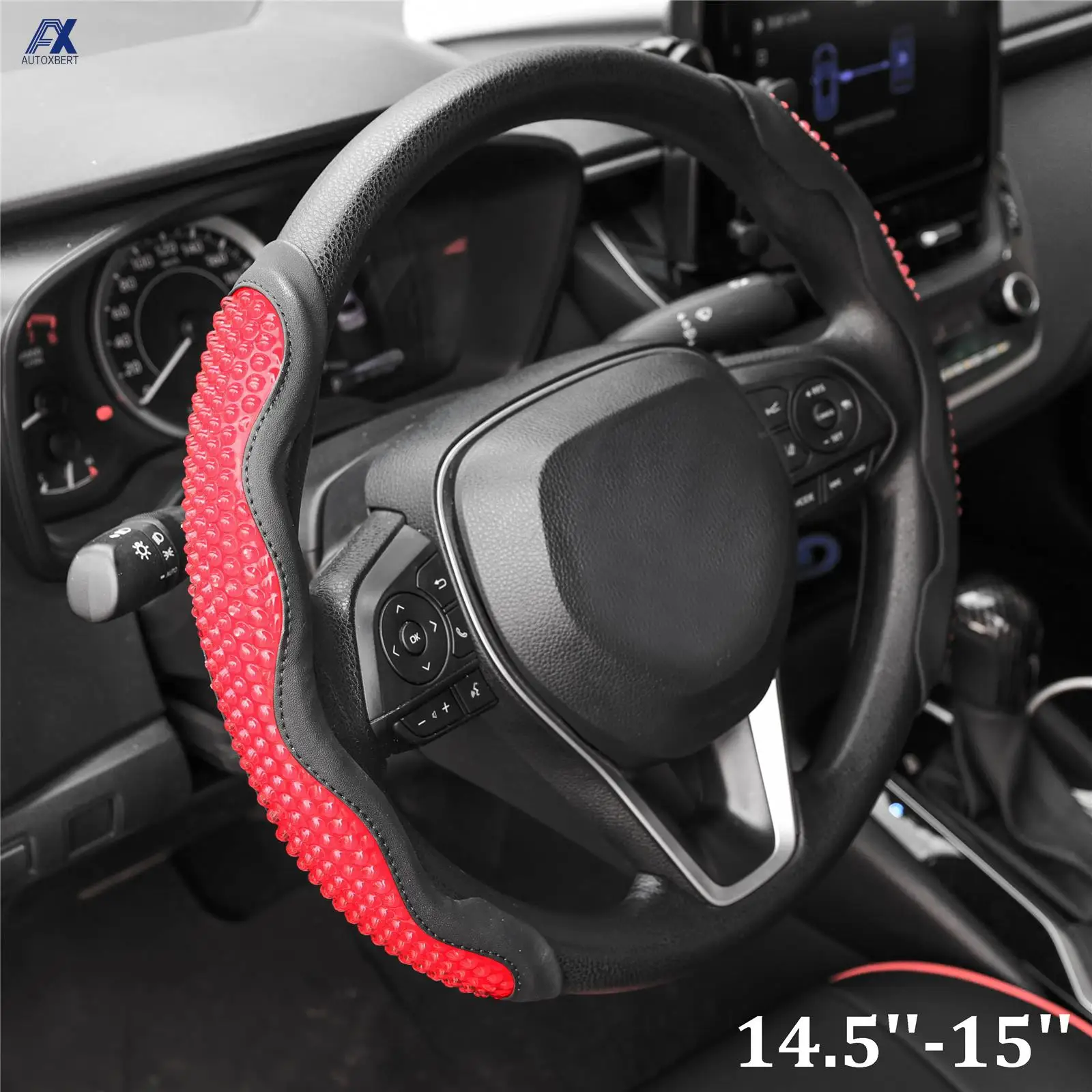 

Universal 38cm 15Inch Gel Steering Wheel Cover Ultra-thin Non-slip Car Wheel Protector Booster with Leather Edge Car Accessories