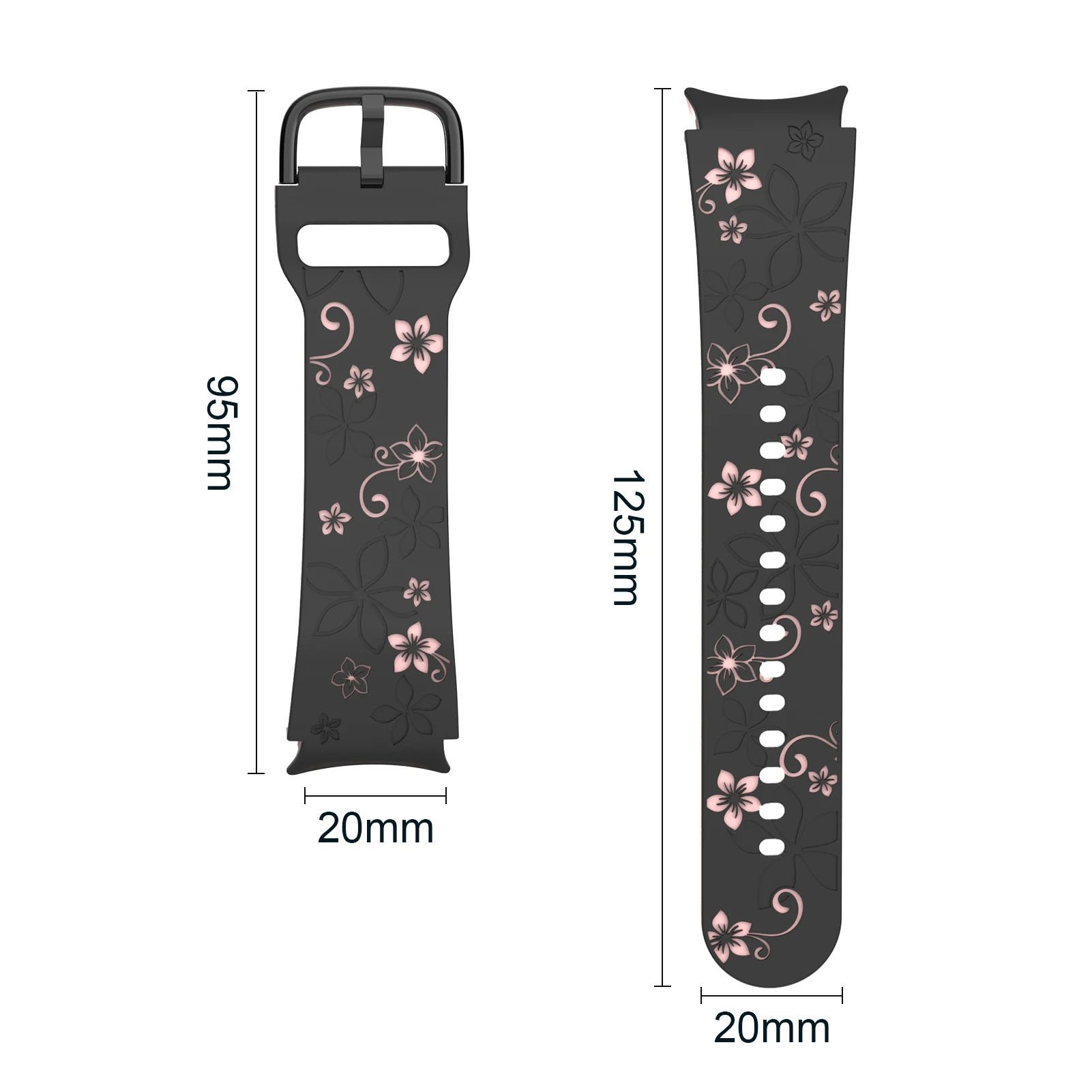 Premium Engraved Silicone Sport Strap - Universal Smartwatch Band, No Gaps Design