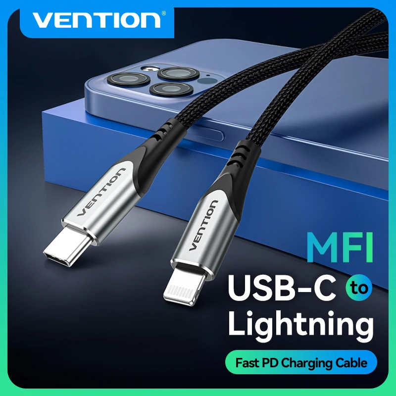Vention USB-C to Lightning Fast Charging Cable, 27W 3A PD