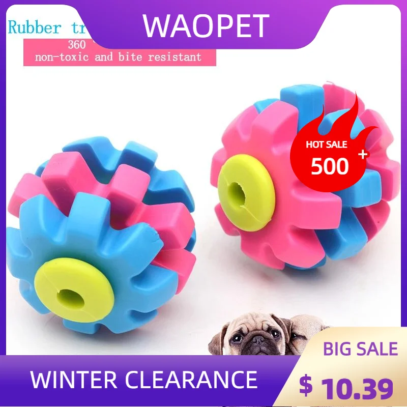 

Pet Dog Toy, Three-Color Ball TPR Rotating Gear Pet Molar Bite-Resistant Dog Toy, Natural Rubber Safe and Non-Toxic