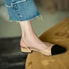 2023 New In Leather Women 39 Shoes Sandals Flat Bottom Color Hollow Thick Heel Chaussure Femme Zapatos Mujer Sandalias Sapatos 1