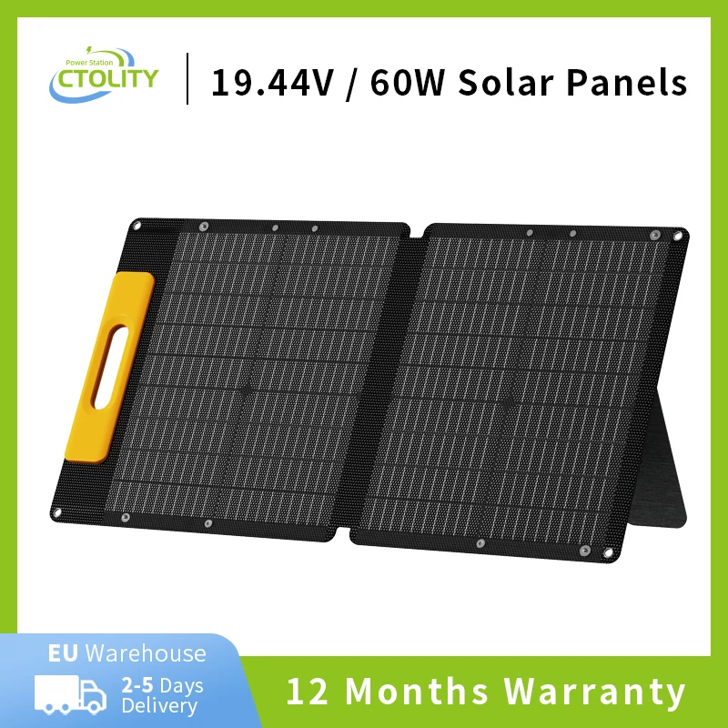 Panel Solar Plegable 60W 20V - Cargador Portátil Con USB Y Salidas CC, Para Camping, Barcos
