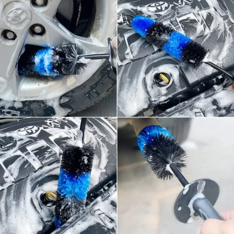 Blue Detailing Brushes Ultra Soft Hair Rim Tire Brake Dust Cleaner 1pcs Tool