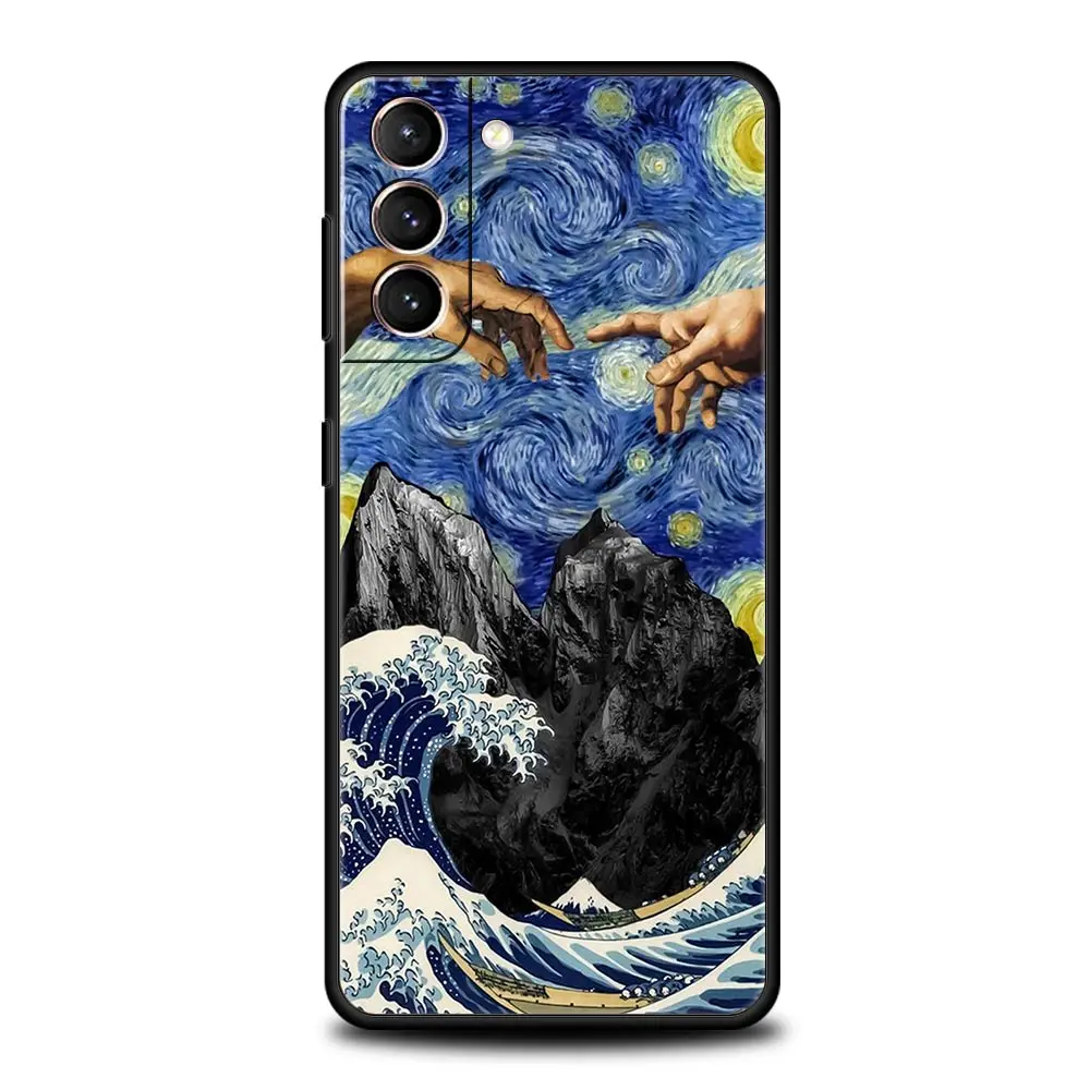 Van Gogh Starry Night Aesthetic Phone Case - Black Cover