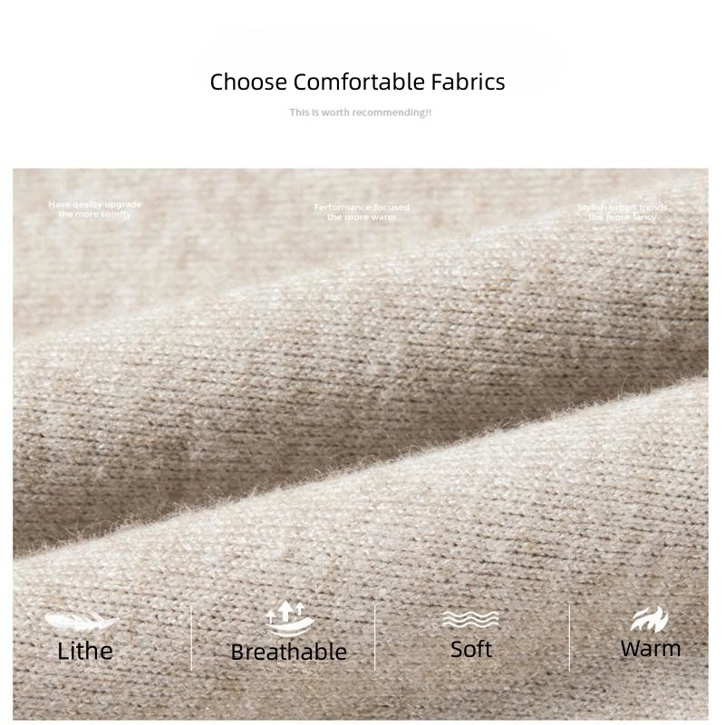 Men's Cashmere Sweater Half Turtleneck Knit Pullovers for Male Youth Slim Knitwear