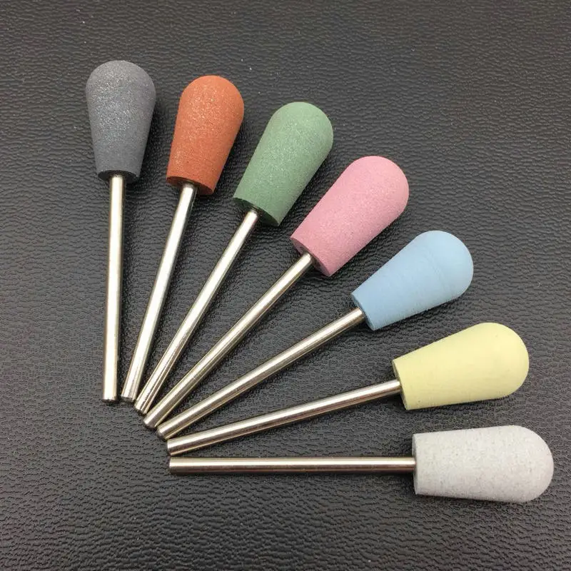 6-Piece Rubber Silicone Nail Drill Bit Set for Manicure and Polishing