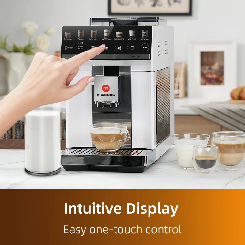 Automatic Coffee Machine Mcilpoog M3 Automatic Espresso Machine Built-In Milk Frother & Tank 7 Coffee Varieties Touchscreen