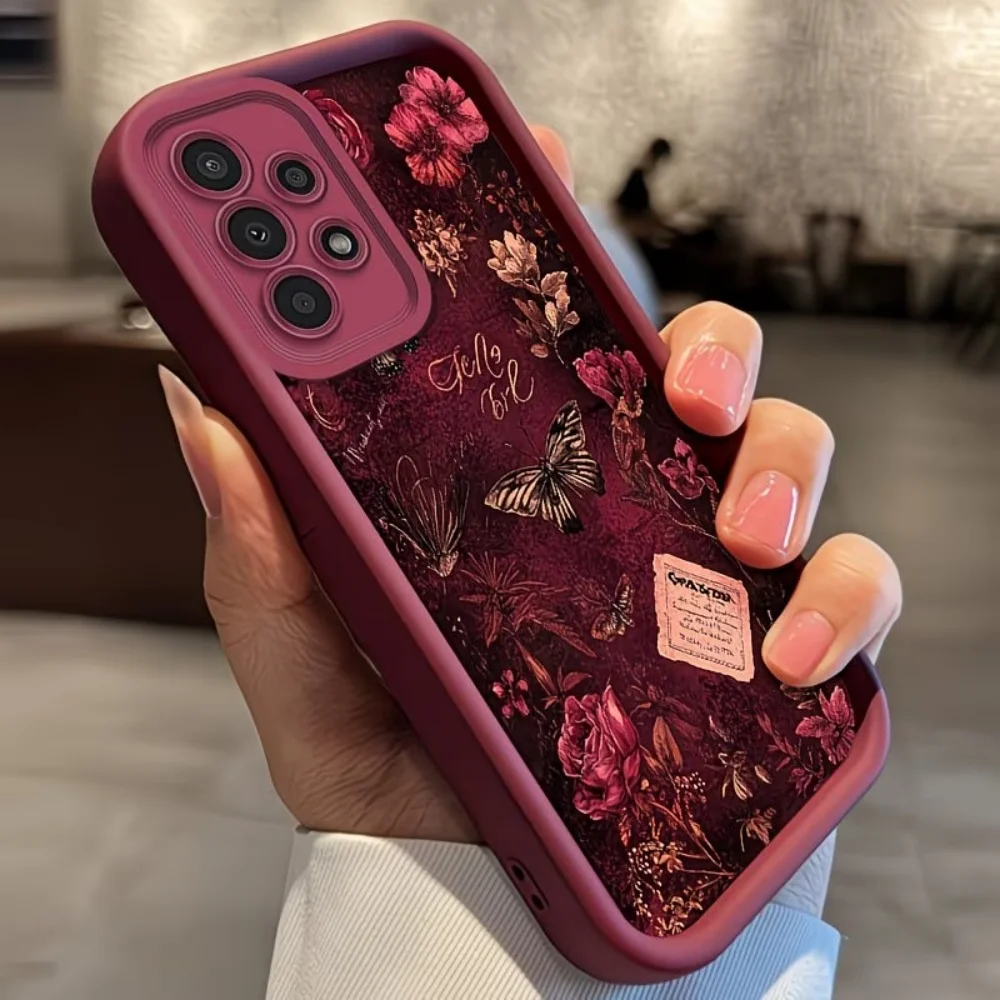 Elegant Butterfly & Floral Anti-Fall Phone Case - Fashionable Protective Cover