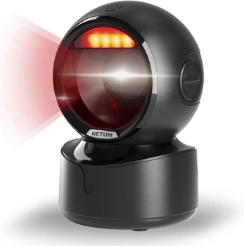 Desktop 2D QR Barcode Scanner, A5 Hands-Free Omnidirectional USB Big Barcode Reader 1D QR Screen Barcodes Scanning